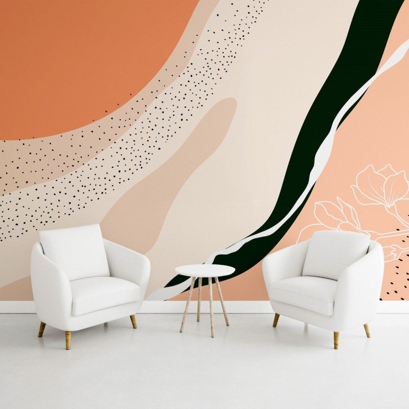 Painel Fotográfico Abstrato Folhas e Flores N011150 - Papel na Parede