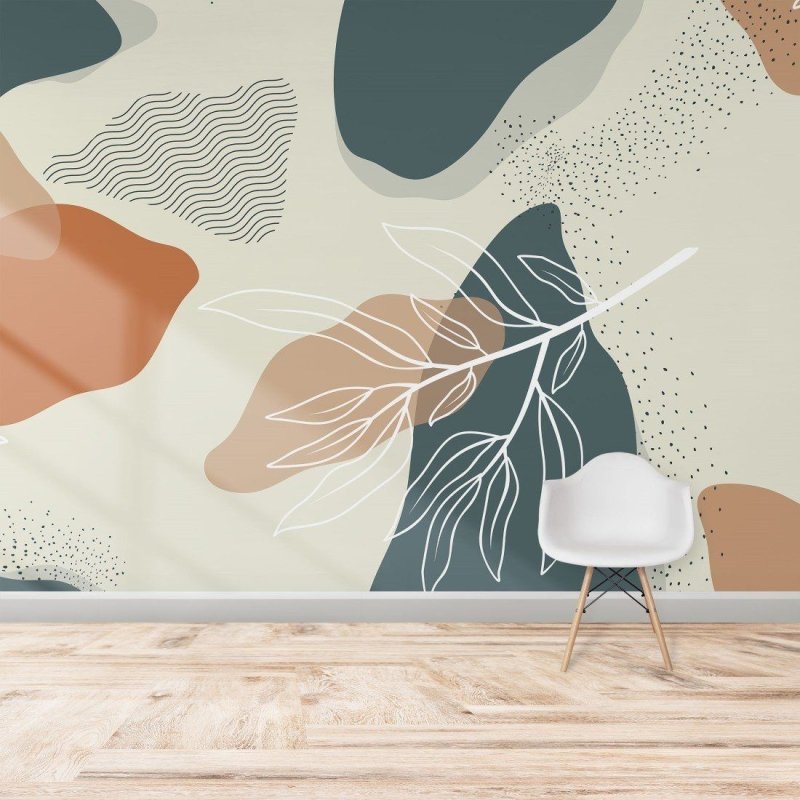 Painel Fotográfico Abstrato Folhas N014301 - Papel na Parede