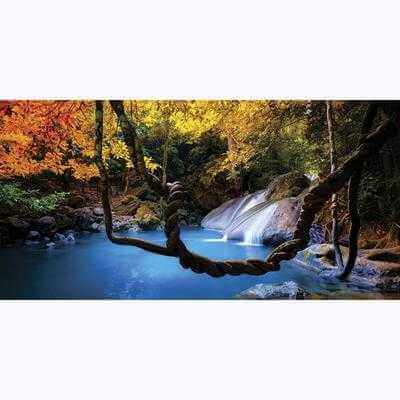 Painel Fotográfico Cachoeira natureza Asiática - Papel na Parede