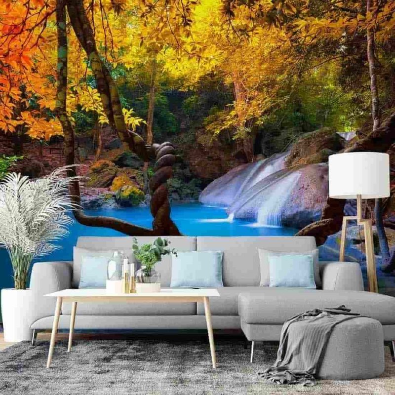 Painel Fotográfico Cachoeira natureza Asiática - Papel na Parede