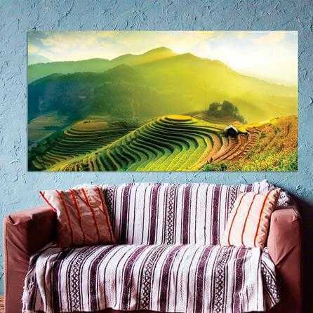 Painel Fotográfico Campos arroz Vietnã - Papel na Parede