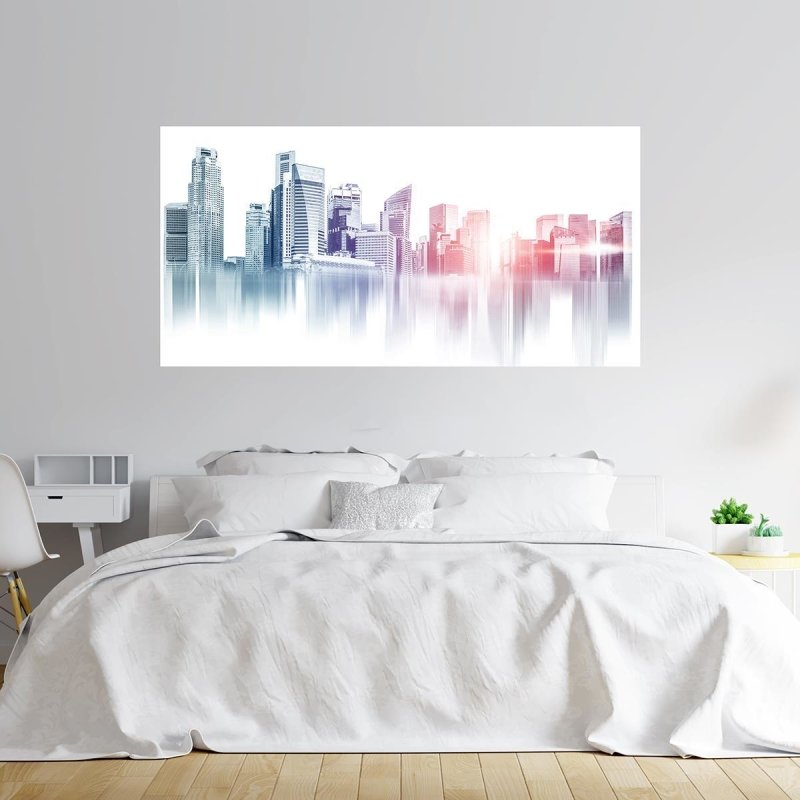 Painel Fotográfico Cidade Degradê Colorido N07176 - Papel na Parede