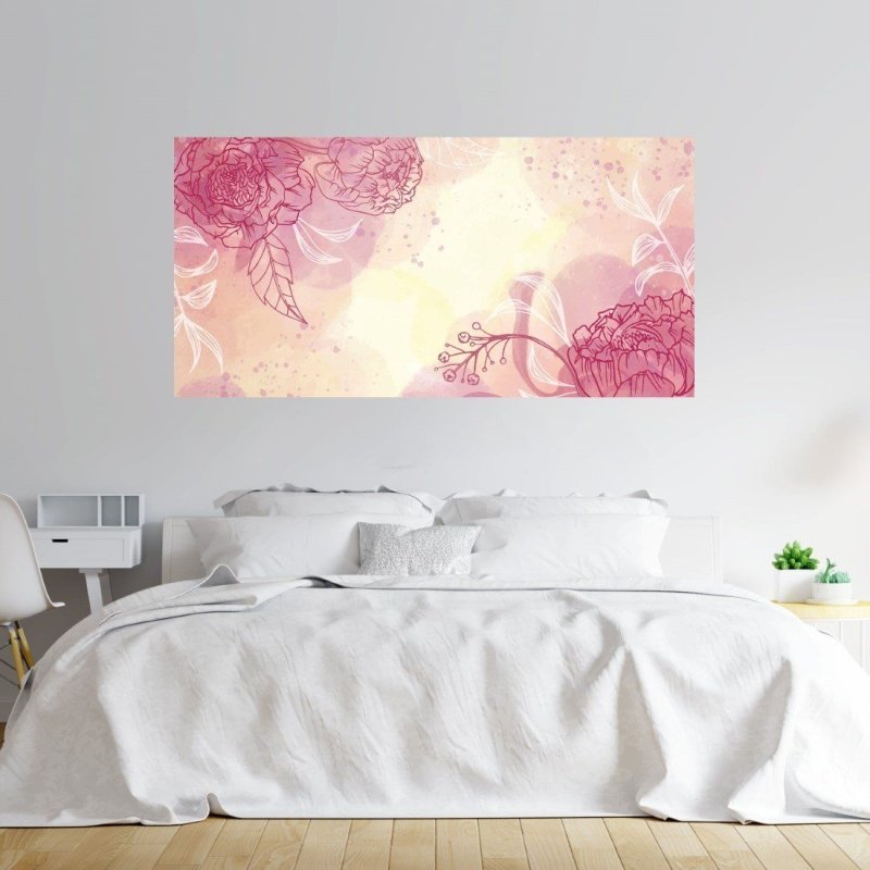 Painel Fotográfico Floral Aquarela Abstrata N015296 - Papel na Parede