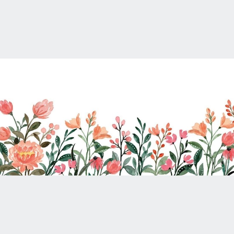 Painel Fotográfico Floral Aquarela N015298 - Papel na Parede
