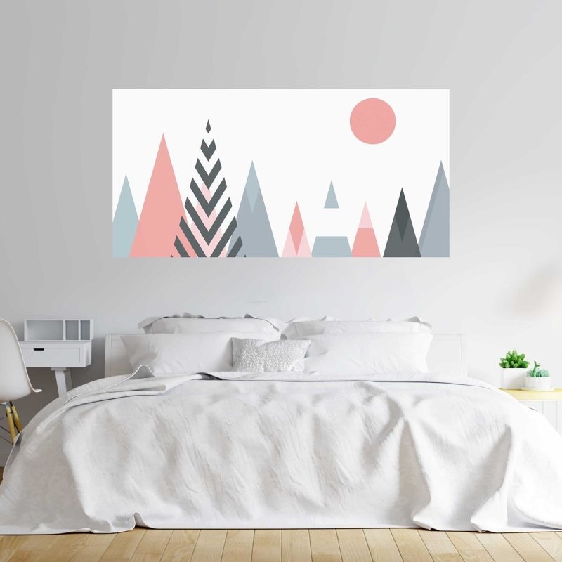 Painel Fotográfico Geométrico Abstrato Vermelho e Cinza N07197 - Papel na Parede