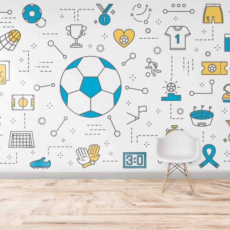 Painel Fotográfico Infantil Futebol N014305 - Papel na Parede
