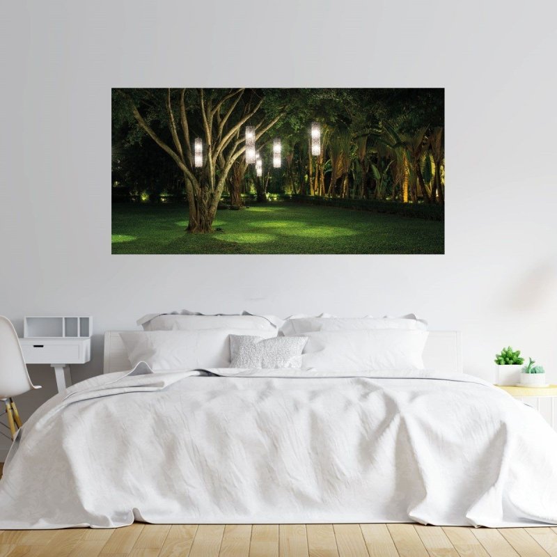 Painel Fotográfico Jardim Com Lâmpadas N016148 - Papel na Parede