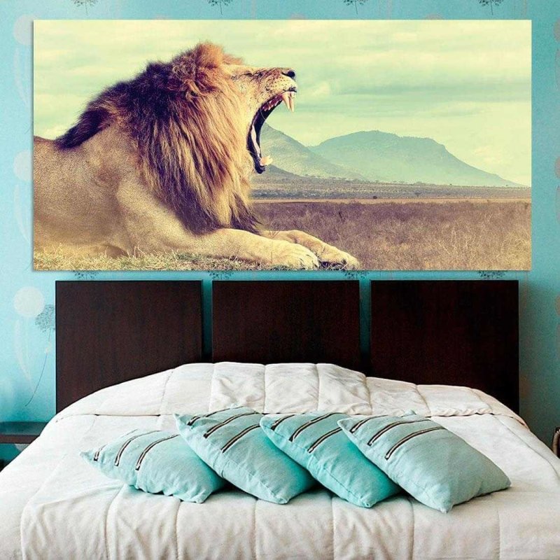Painel Fotográfico Leão selvagem Africano - Papel na Parede