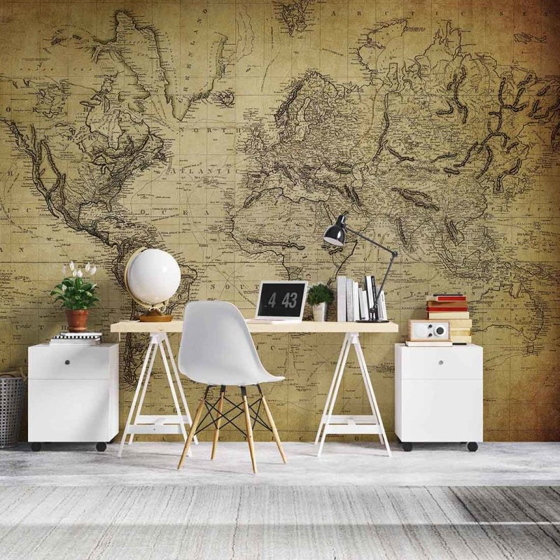 Painel Fotográfico Mapa Mundi 3 - Papel na Parede