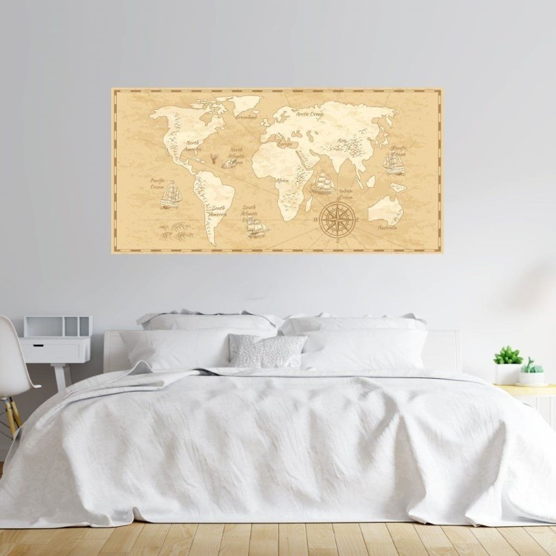 Painel Fotográfico Mapa Mundi Vintage N015293 - Papel na Parede