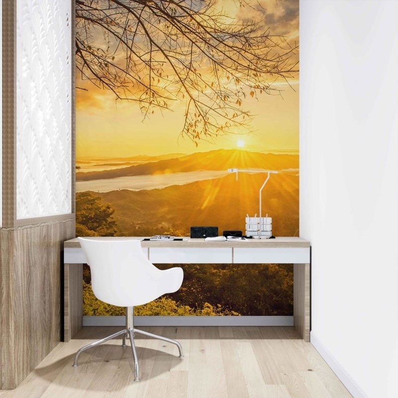 Painel Fotográfico Nascer Do Sol Na Montanha N09297 - Papel na Parede