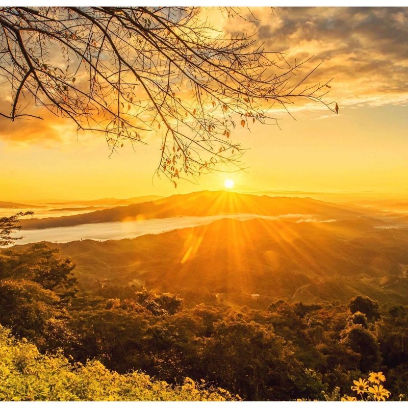 Painel Fotográfico Nascer Do Sol Na Montanha N09297 - Papel na Parede