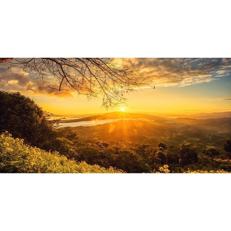 Painel Fotográfico Nascer Do Sol Na Montanha N09297 - Papel na Parede