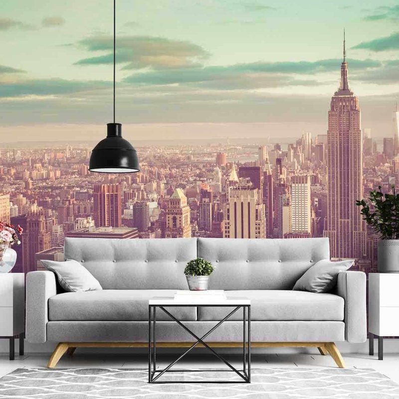 Painel Fotográfico New York, Manhattan com Filtro Vintage - Papel na Parede