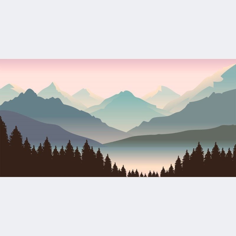 Painel Fotográfico Paisagem Montanhas N014274 - Papel na Parede