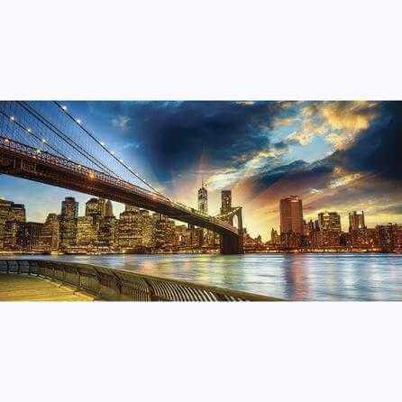 Painel Fotográfico Pôr do Sol em Manhattan, New York City - Papel na Parede