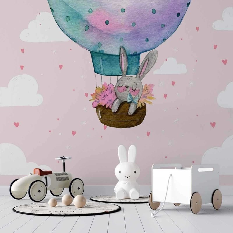 Painel Infantil Coelho no Balão PA869640 - Papel na Parede