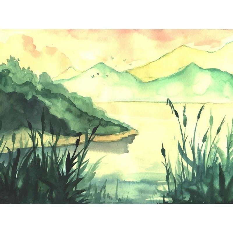 Painel Lago e Montanha PA119 - Papel na Parede