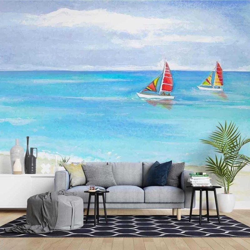Painel Mar e Veleiros PA96720 - Papel na Parede