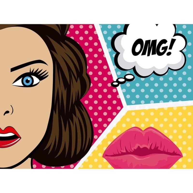 Painel Mulher Pop Art PA45485 - Papel na Parede