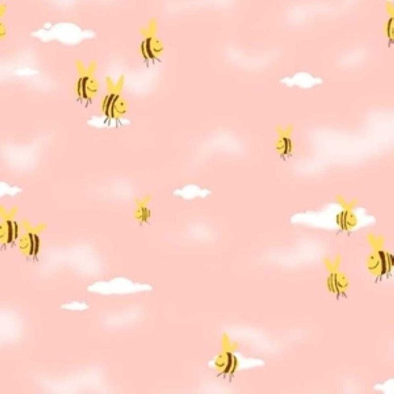 Papel de Parede Abelhas Nuvens Rosa Kawayi 312602 - Papel na Parede