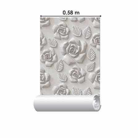 Papel de Parede Adesivo 3D Flores 460513393 - Papel na Parede