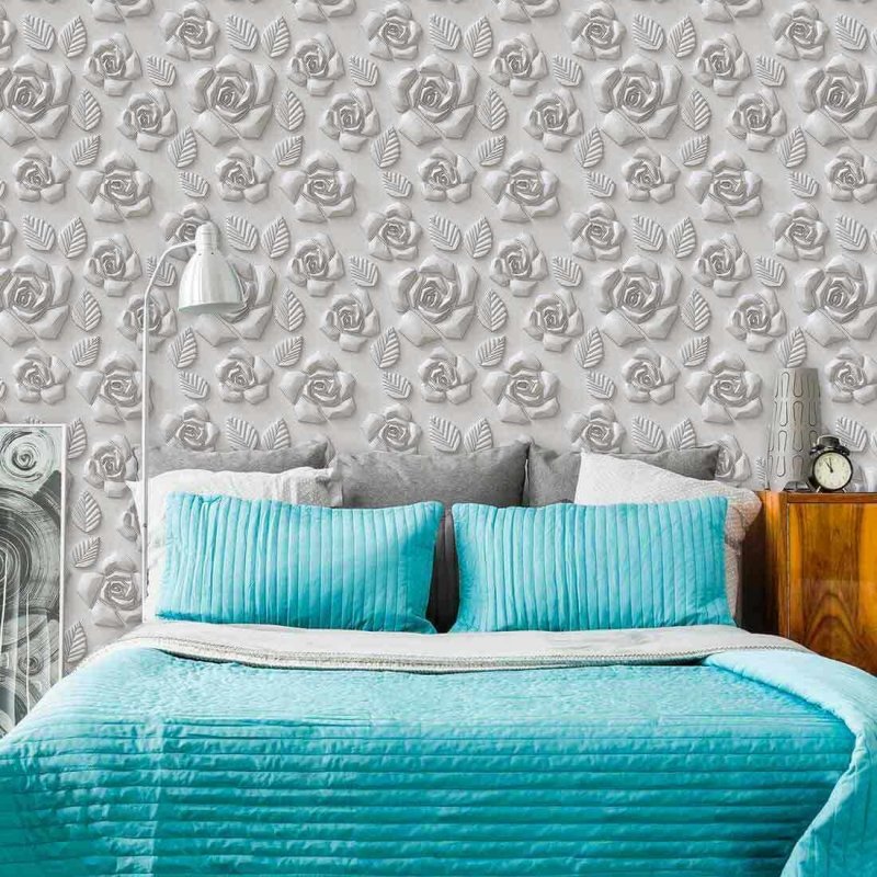 Papel de Parede Adesivo 3D Flores 460513393 - Papel na Parede