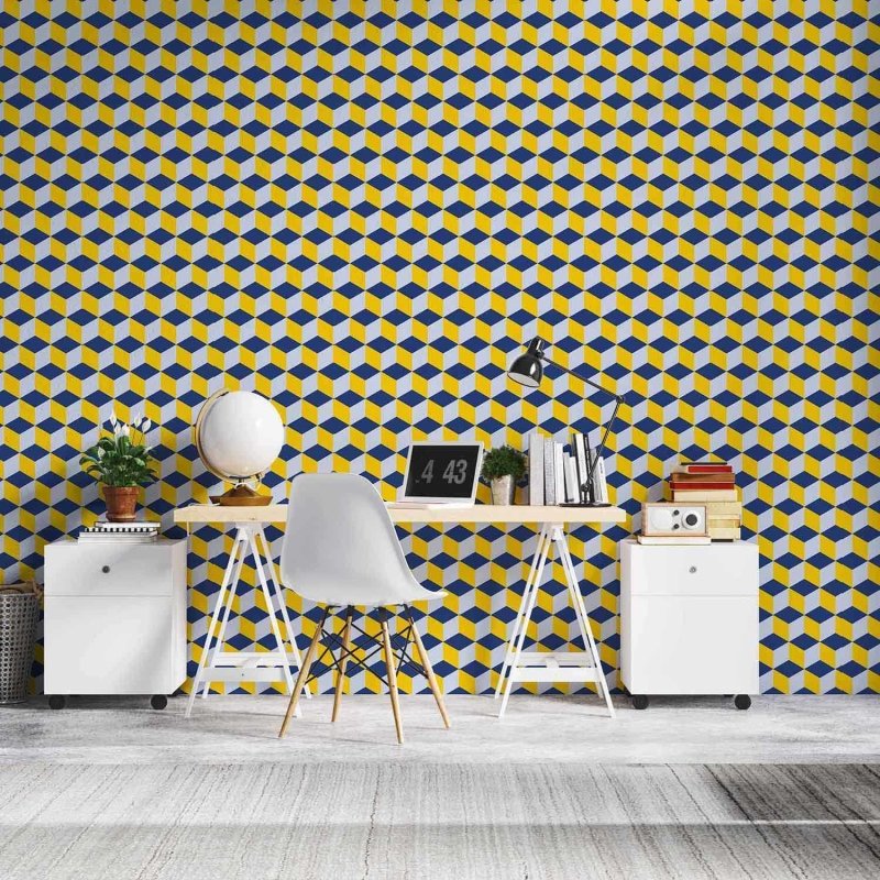 Papel de Parede Adesivo 3D Geometrico 4072481022 - Papel na Parede