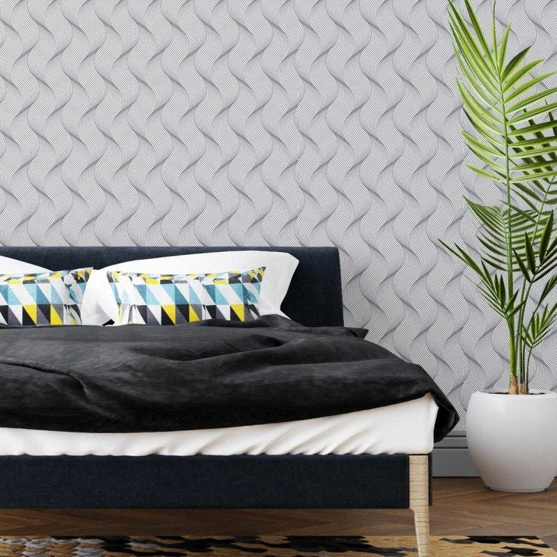 Papel de Parede Adesivo 3D Ondulações Geométrico N04216 - Papel na Parede