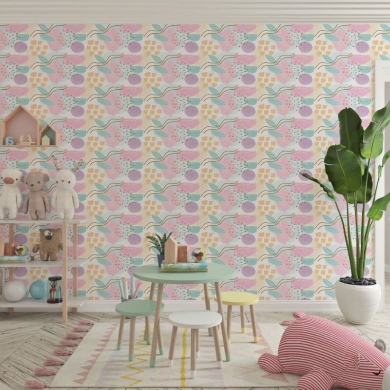 Papel de Parede Adesivo Abstrato Aquarela N019008 - Papel na Parede