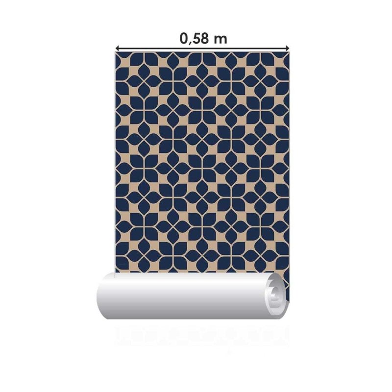 Papel de Parede Adesivo Abstrato Azul N03147 - Papel na Parede