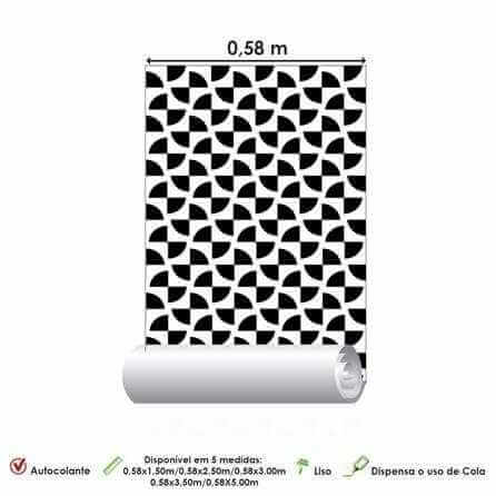 Papel de Parede Adesivo Abstrato Branco e Preto 279985388 - Papel na Parede