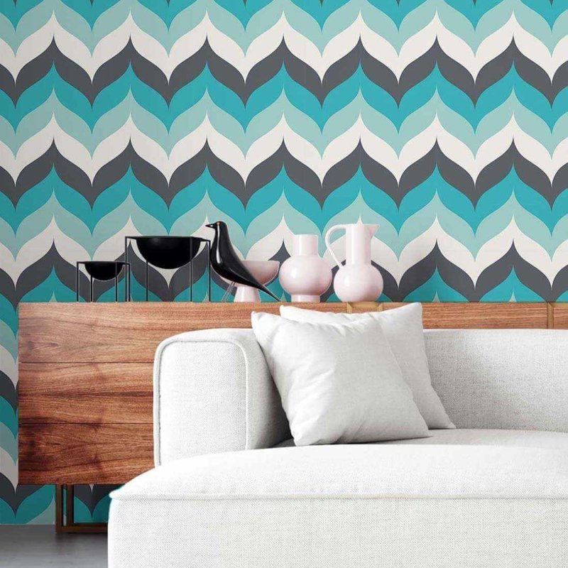 Papel de Parede Adesivo Abstrato Chevron N02136 - Papel na Parede