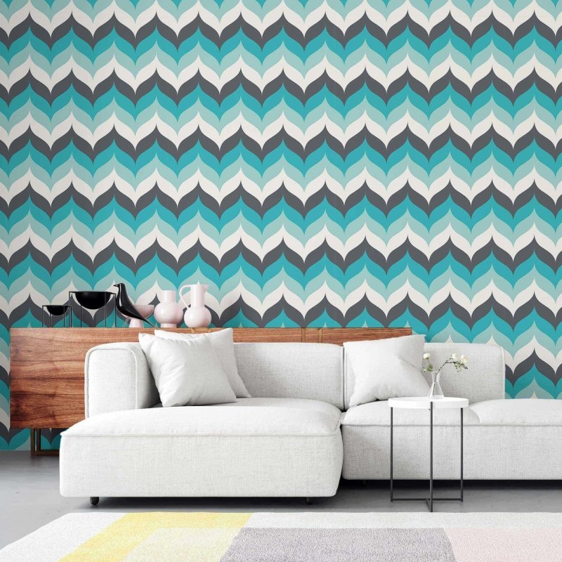 Papel de Parede Adesivo Abstrato Chevron N02136 - Papel na Parede