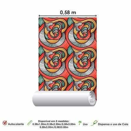 Papel de Parede Adesivo Abstrato colorido 902 - Papel na Parede