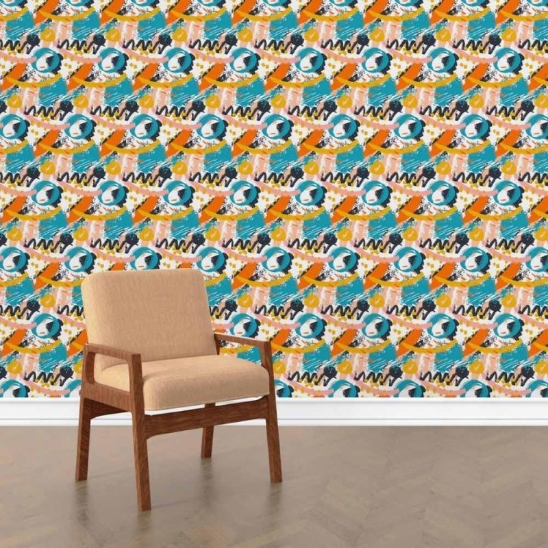 Papel de Parede Adesivo Abstrato Colorido N015001 - Papel na Parede