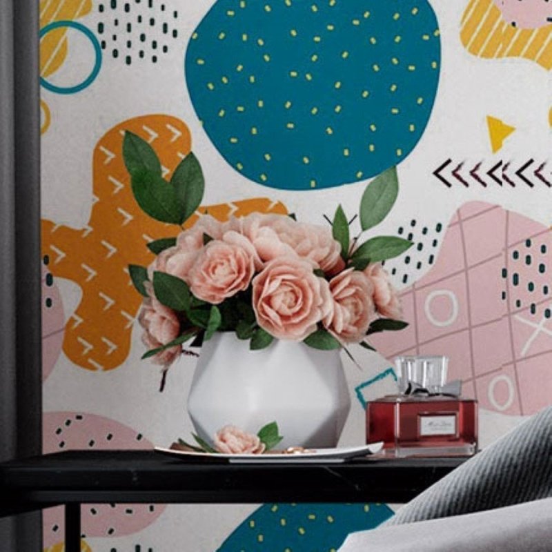 Papel de Parede Adesivo Abstrato Colorido N018046 - Papel na Parede