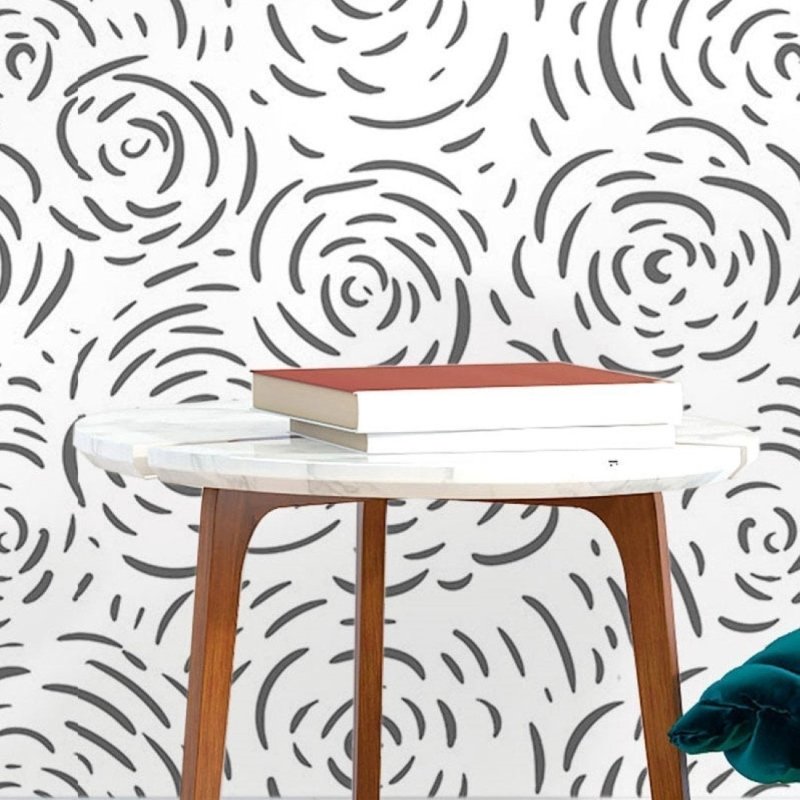 Papel de Parede Adesivo Abstrato Floral N017046 - Papel na Parede