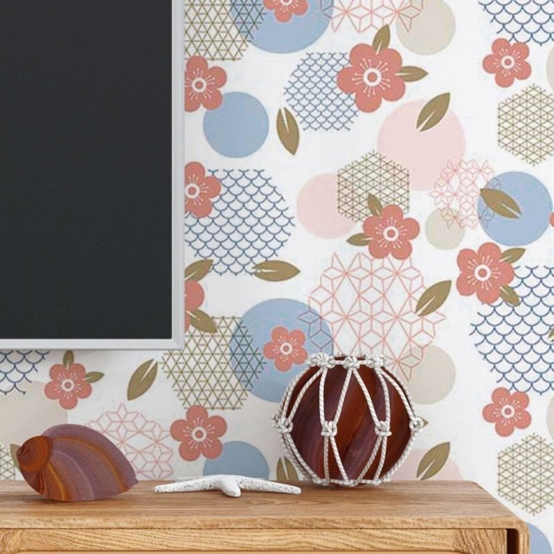 Papel de Parede Adesivo Abstrato Floral N018084 - Papel na Parede