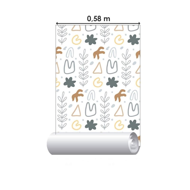 Papel de Parede Adesivo Abstrato Folha N09013 - Papel na Parede