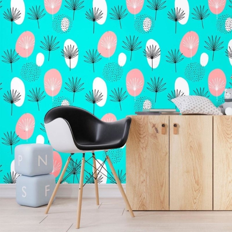 Papel de Parede Adesivo Abstrato Folhas N012087 - Papel na Parede