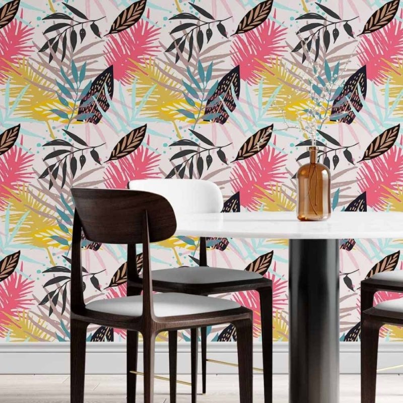 Papel de Parede Adesivo Abstrato Folhas N014013 - Papel na Parede