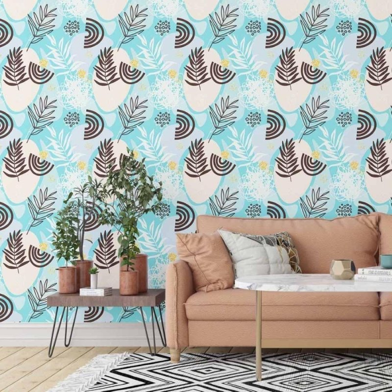 Papel de Parede Adesivo abstrato folhas N014057 - Papel na Parede