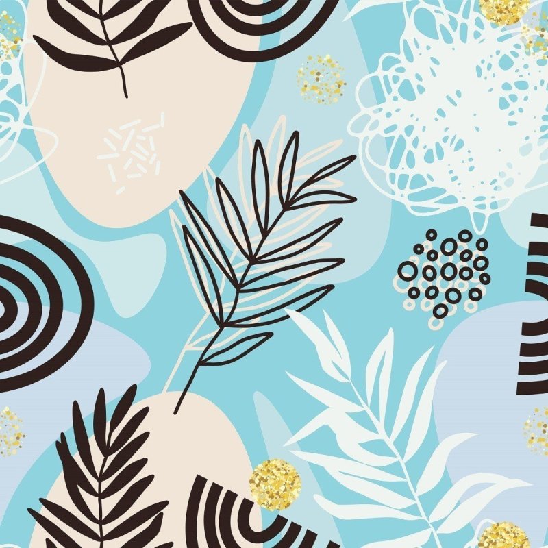 Papel de Parede Adesivo abstrato folhas N014057 - Papel na Parede
