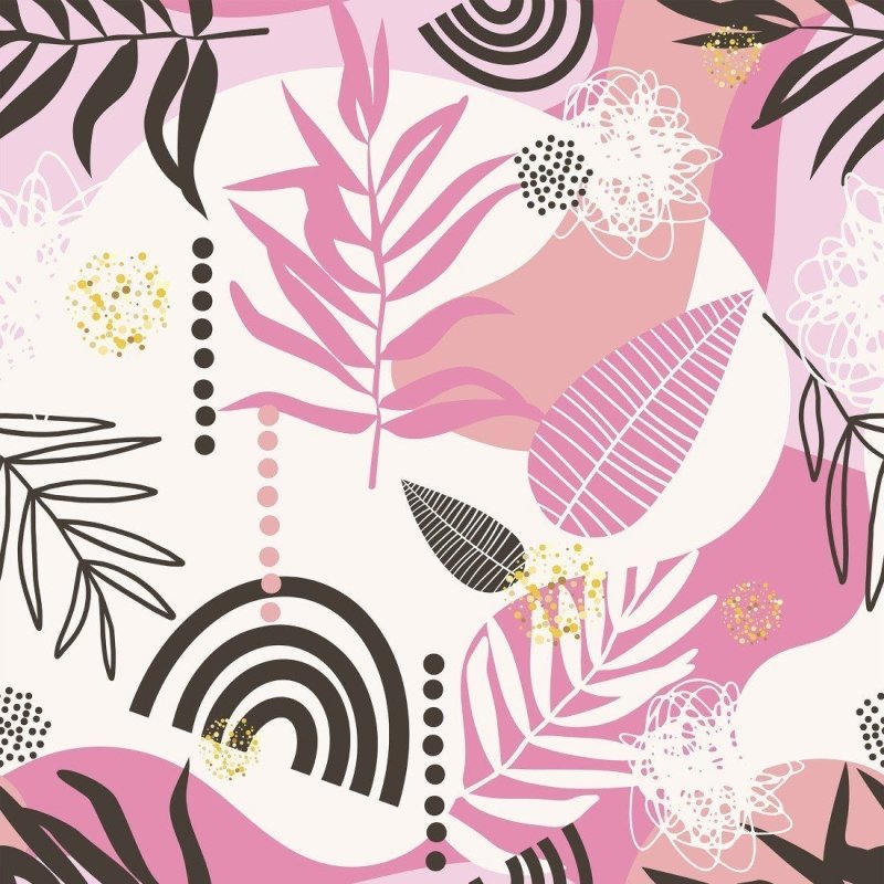 Papel de Parede Adesivo abstrato folhas N014058 - Papel na Parede