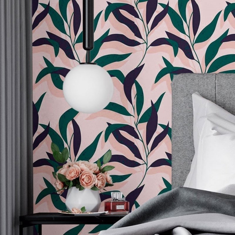 Papel de Parede Adesivo Abstrato Folhas N018100 - Papel na Parede