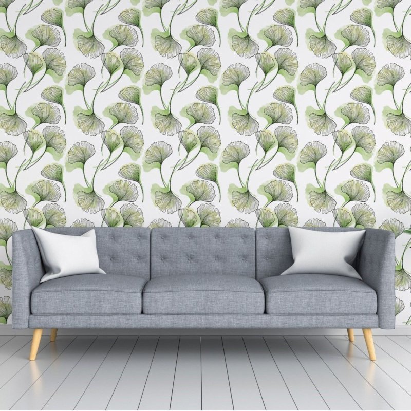 Papel de Parede Adesivo Abstrato Folhas N018115 - Papel na Parede