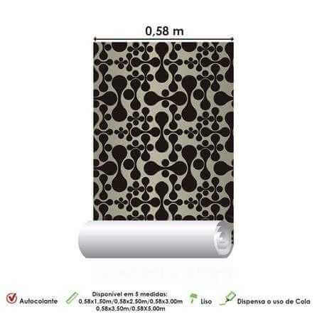 Papel de Parede Adesivo Abstrato Preto 91590653 - Papel na Parede