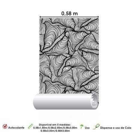 Papel de Parede Adesivo Abstrato Preto e Branco 0304 - Papel na Parede