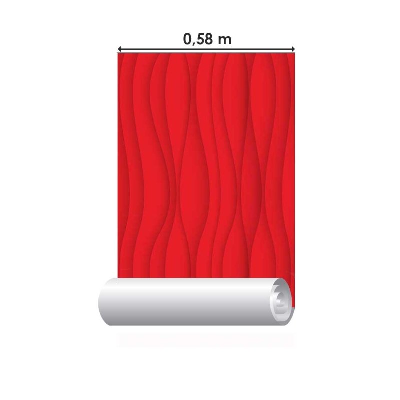 Papel de Parede Adesivo Abstrato Vermelho 3D N07104 - Papel na Parede